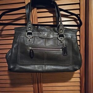 Coach Brown Pebbled Leather Tote Shoulder Bag